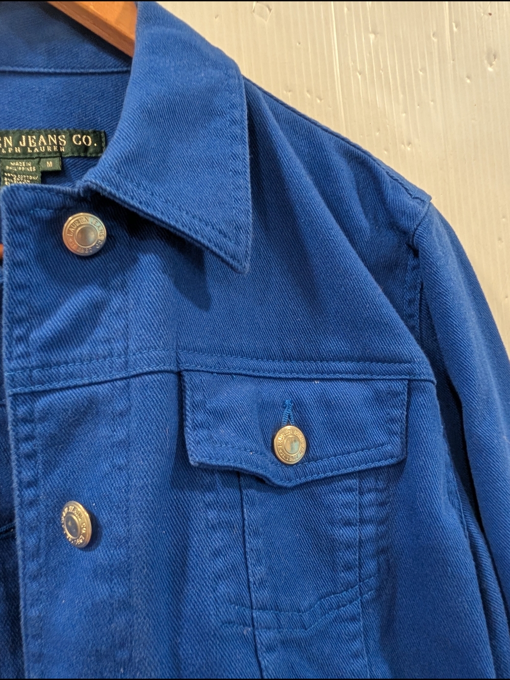 LAUREN RALPH LAUREN Women's Royal Blue Denim Jacket Size Medium - Picture 3 of 9